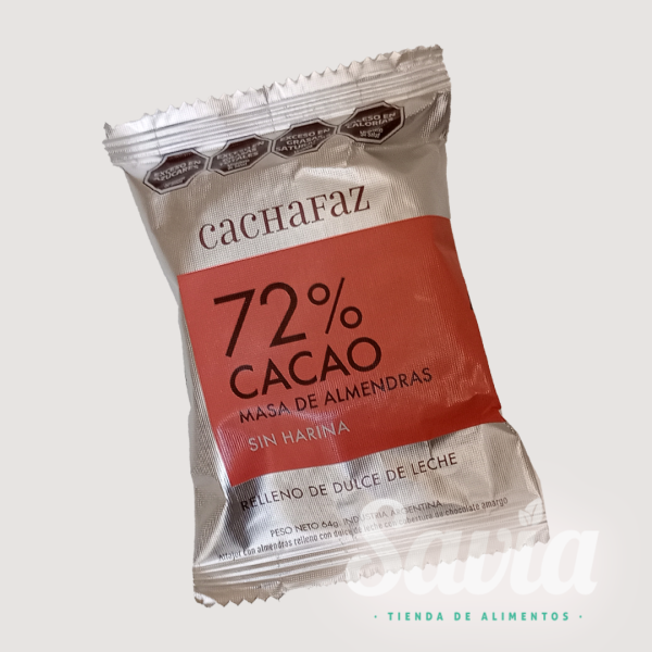 Alfajor 72% cacao con masa de almendras
