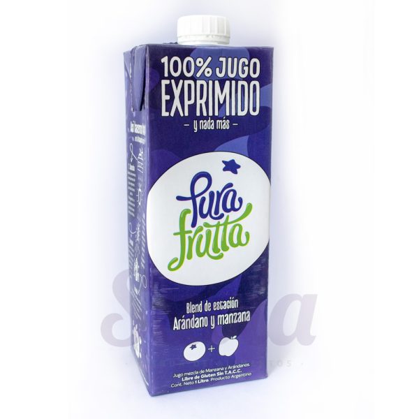 Jugo exprimido Pura Fruta Manzana Arándanos x 1lt