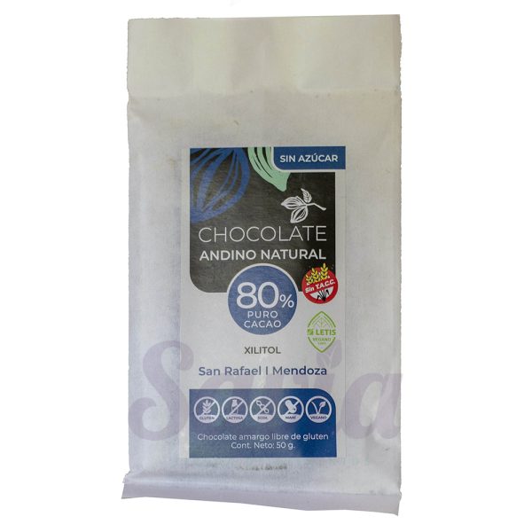 Chocolate 80% cacao s/azúcar x 50gr