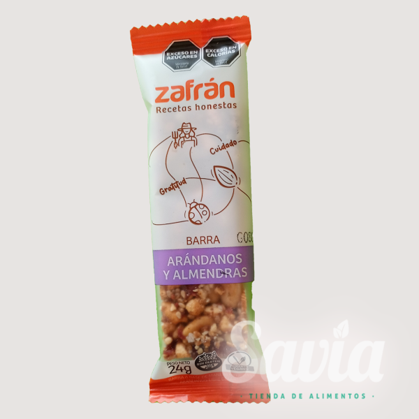Barra Zafran Arándanos y almendras x 28gr